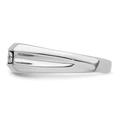 Sterling Silver Rhodium Plated Diamond Men'S Ring