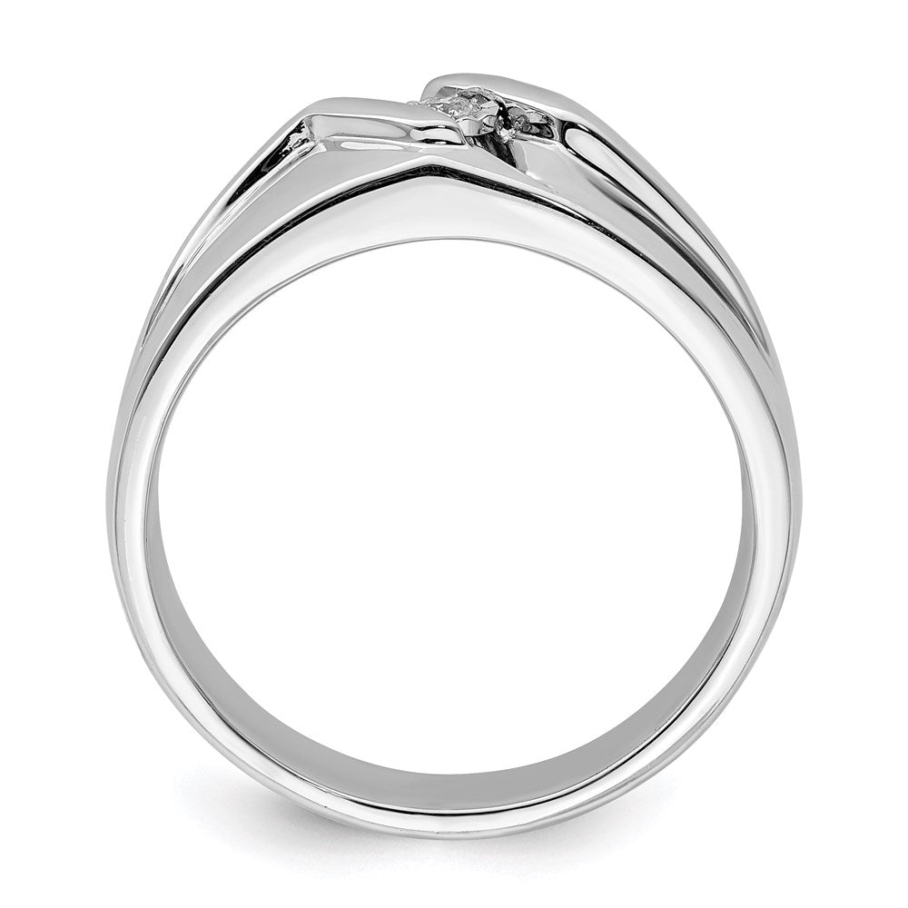 Sterling Silver Rhodium Plated Diamond Men'S Ring