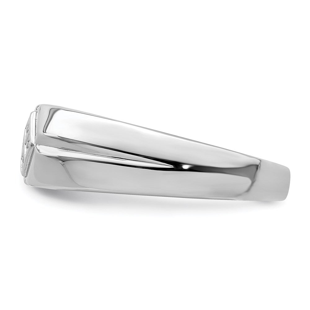Sterling Silver Rhodium Plated Diamond Men'S Ring