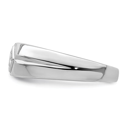 Sterling Silver Rhodium Plated Diamond Men'S Ring