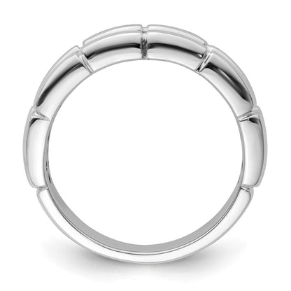 Sterling Silver White Night Rhodium Plated And Black Diamond Men'S Ring