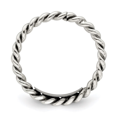 Sterling Silver Antiqued Twisted 1.75mm Women'S Ring