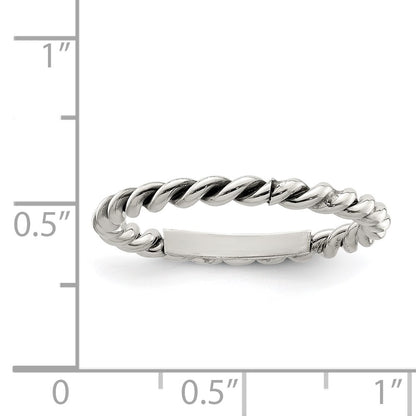 Sterling Silver Antiqued Twisted 1.75mm Women'S Ring