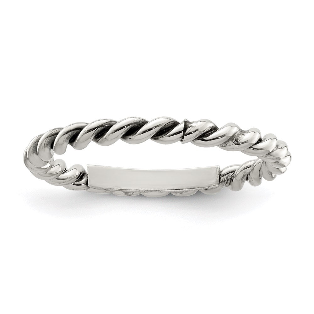 Sterling Silver Antiqued Twisted 1.75mm Women'S Ring