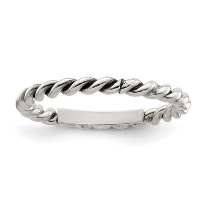 Sterling Silver Antiqued Twisted 1.75mm Women'S Ring