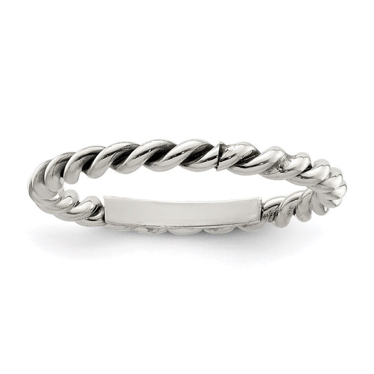 Sterling Silver Antiqued Twisted 1.75mm Women'S Ring