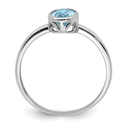 Sterling Silver Rhodium Plated Polished Peridot Oval Ring