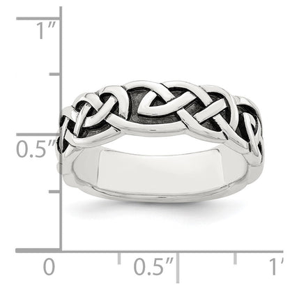 Sterling Silver Antiqued Celtic Knot Band