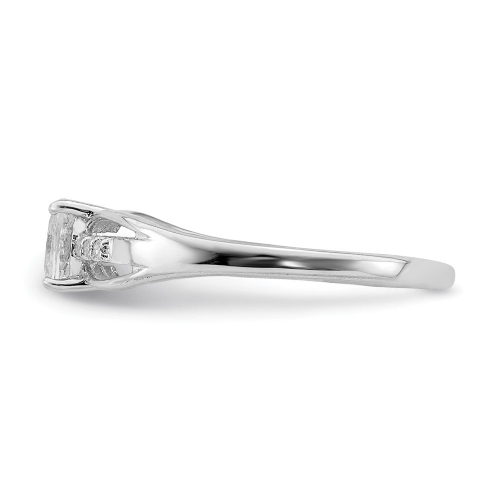 Sterling Silver Rhod Plated Diamond White Topaz Ring