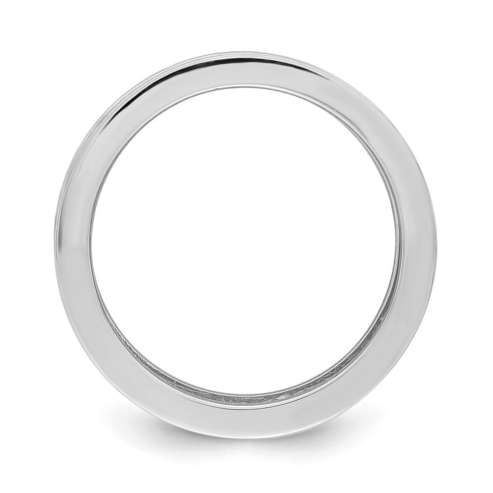 Sterling Silver Rhodium Plated Pave Cz Eternity Band