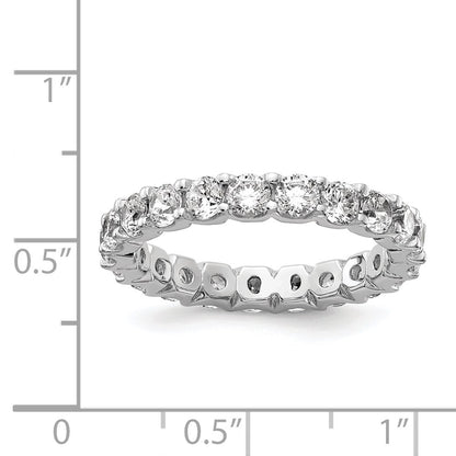 Sterling Silver Shimmer Rhodium Plated 3mm Cz 20 Stone Eternity Band