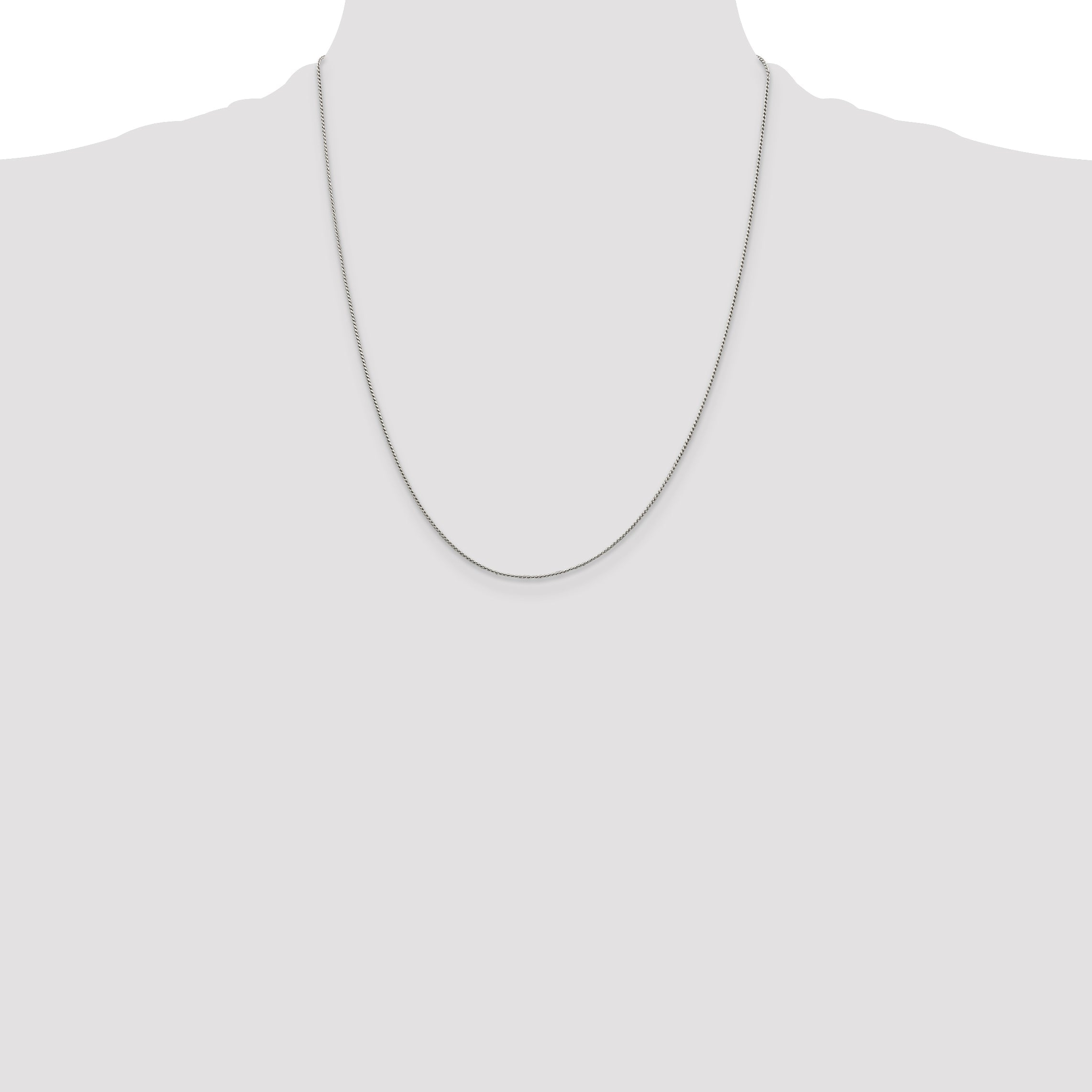 22 Inch Sterling Silver .95mm Round Franco Chain W/4In Ext.