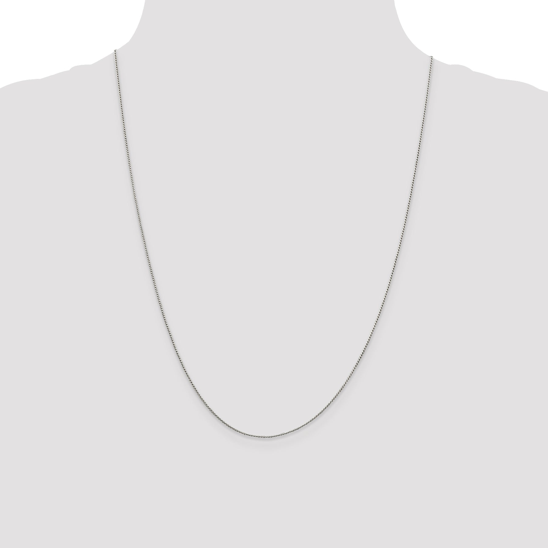 24 Inch Sterling Silver .95mm Round Franco Chain Necklace