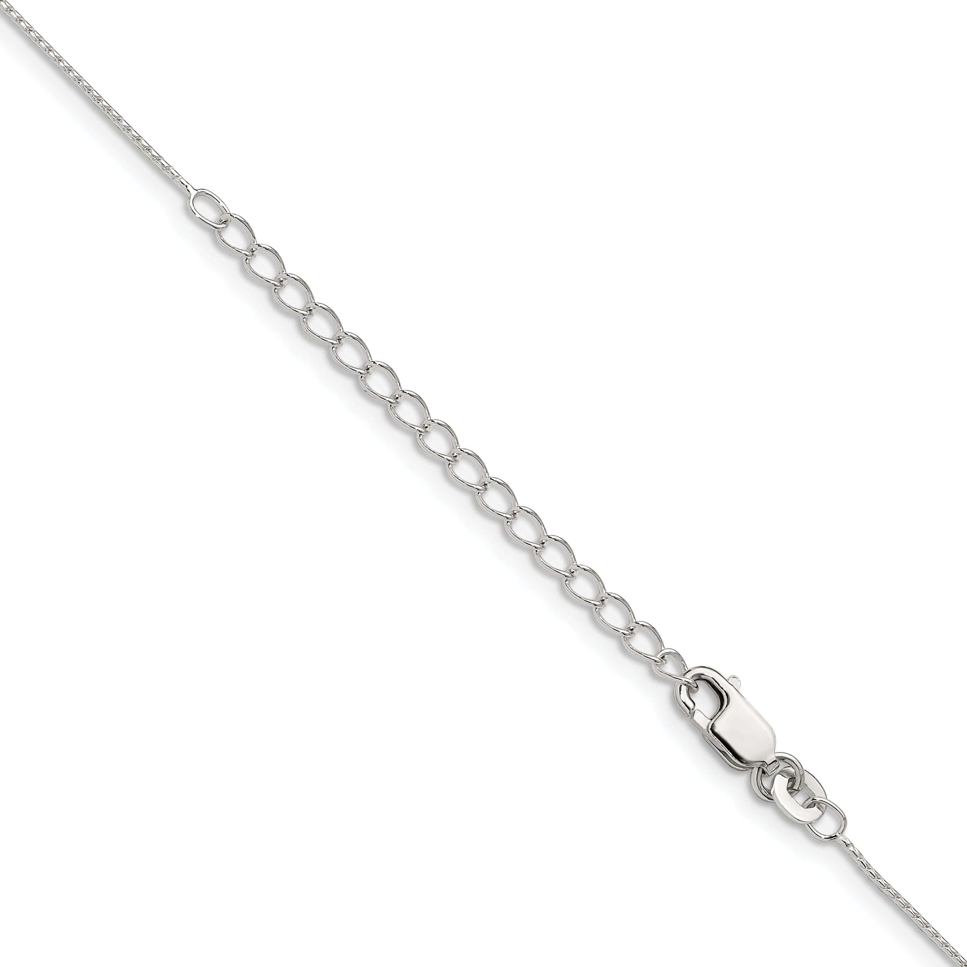 18 Inch Sterling Silver .95mm Round Franco Chain W/2In Ext.