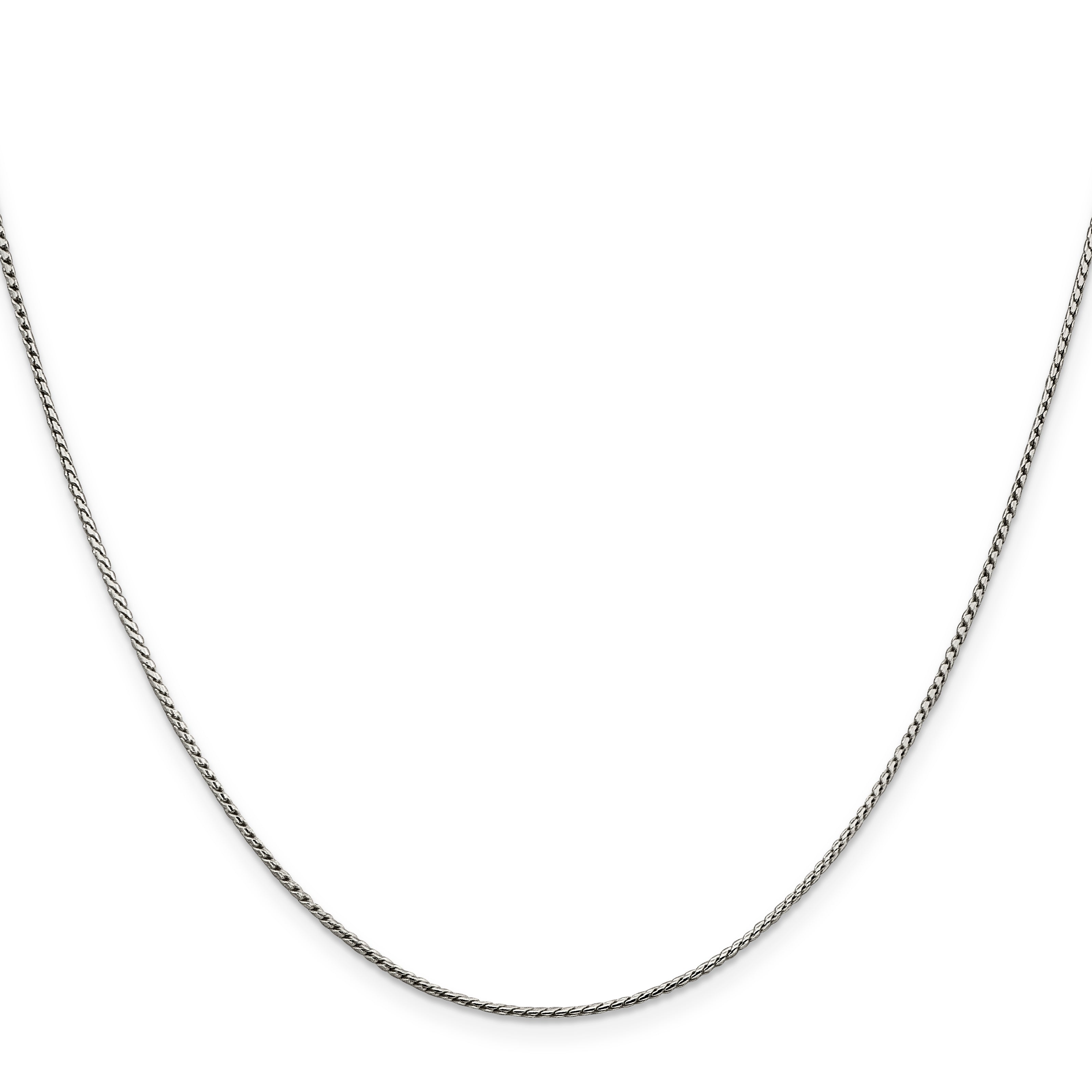18 Inch Sterling Silver 1mm Round Franco Chain Necklace
