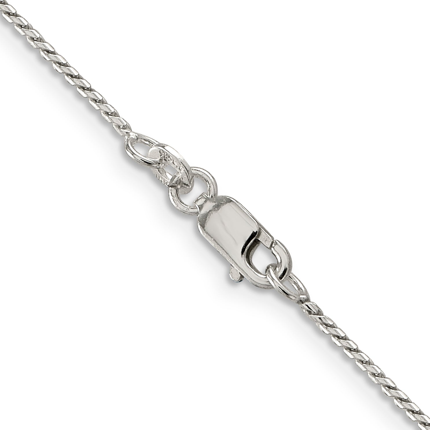 24 Inch Sterling Silver 1mm Round Franco Chain Necklace