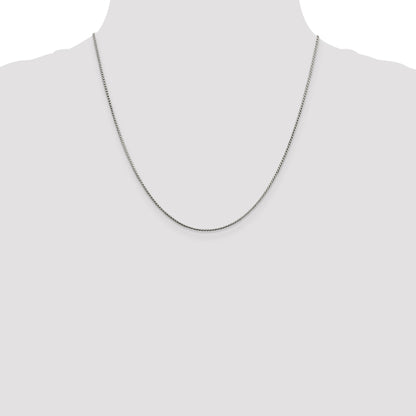 20 Inch Sterling Silver 1mm Round Franco Chain Necklace