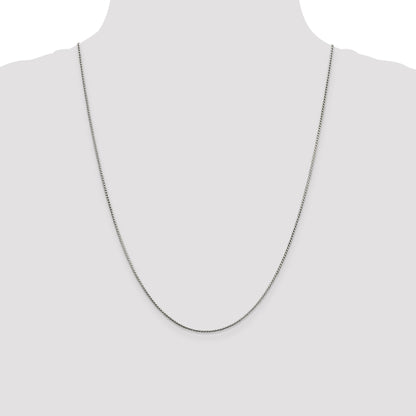 24 Inch Sterling Silver 1mm Round Franco Chain Necklace