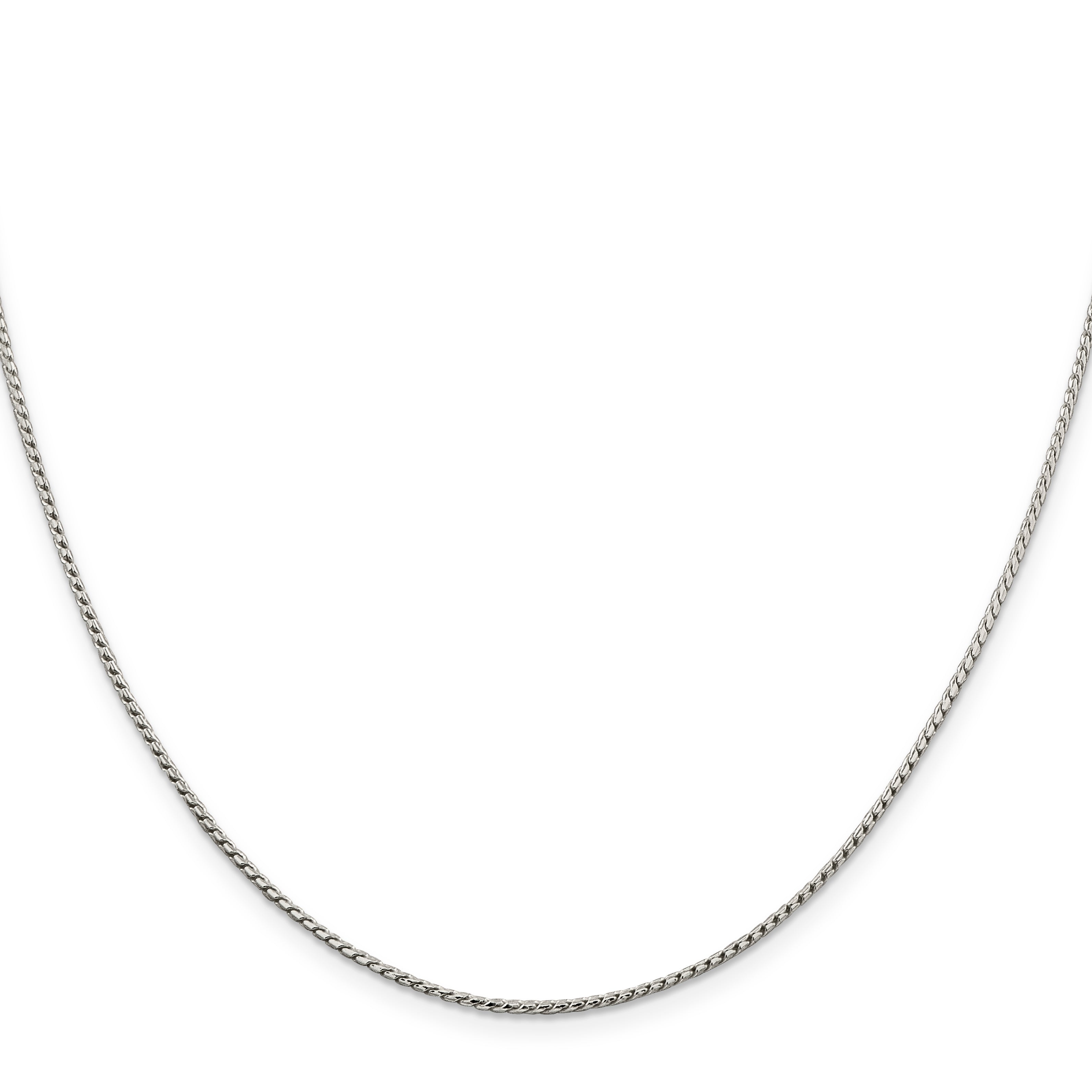 22 Inch Sterling Silver 1.25mm Round Franco Chain Necklace