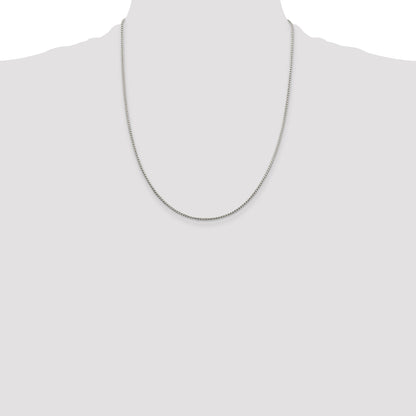 22 Inch Sterling Silver 1.25mm Round Franco Chain Necklace