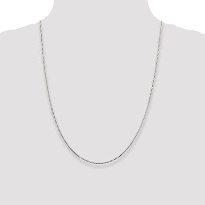 24 Inch Sterling Silver 1.25mm Round Franco Chain Necklace
