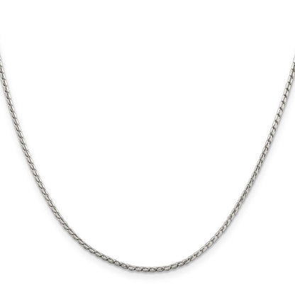 24 Inch Sterling Silver 1.75mm Round Franco Chain Necklace
