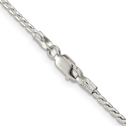 30 Inch Sterling Silver 1.75mm Round Franco Chain Necklace