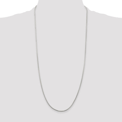 30 Inch Sterling Silver 1.75mm Round Franco Chain Necklace