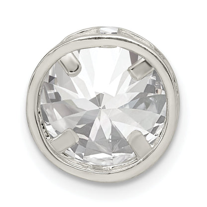 Sterling Silver Round Cz Chain Slide