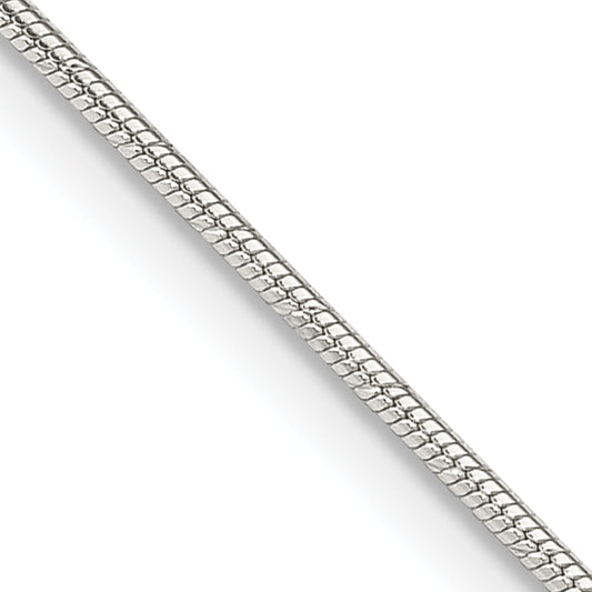 20 Inch Sterling Silver 1.2mm Patterned Diamond-Cut Snake Chain Necklace