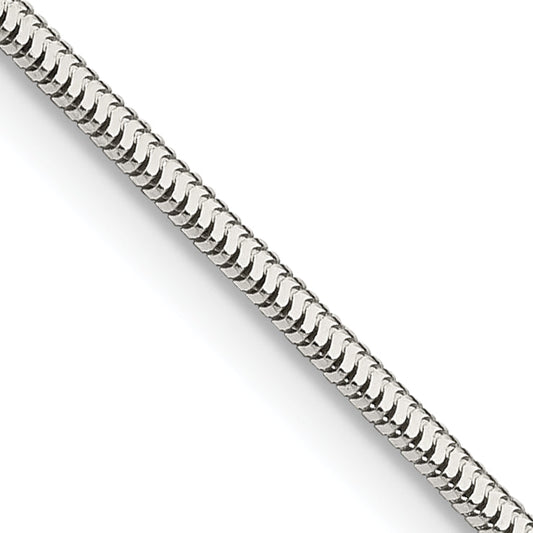 18 Inch Sterling Silver 1.5mm Diamond-Cut Flat Snake Chain Necklace