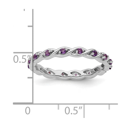 Sterling Silver Stackable Expressions Amethyst Ring