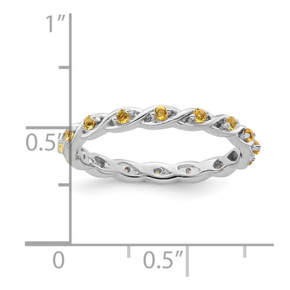Sterling Silver Stackable Expressions Citrine Ring
