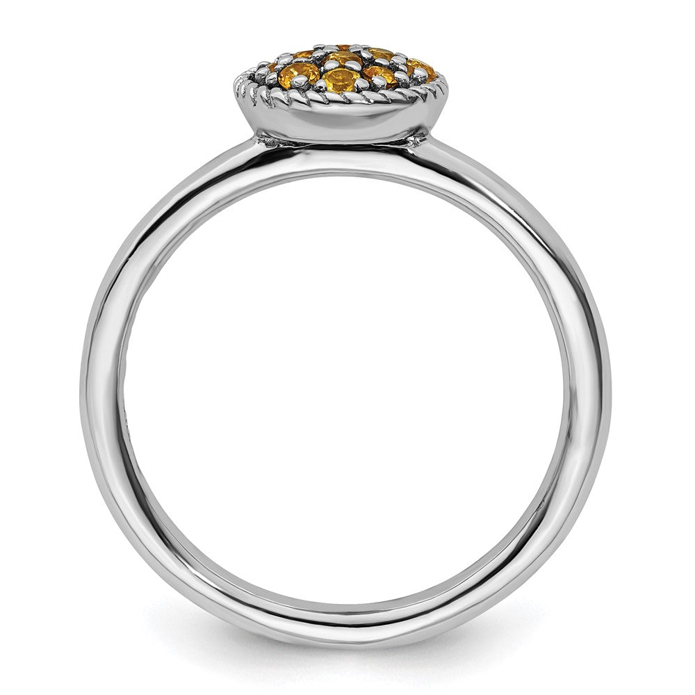 Sterling Silver Stackable Expressions Citrine Rhodium Ring