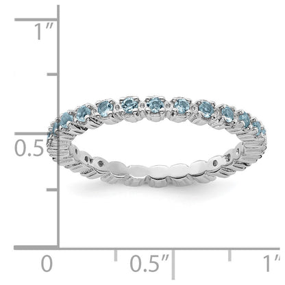 Sterling Silver Stackable Expressions Aquamarine Ring
