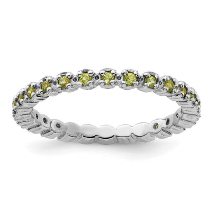 Sterling Silver Stackable Expressions Peridot Ring