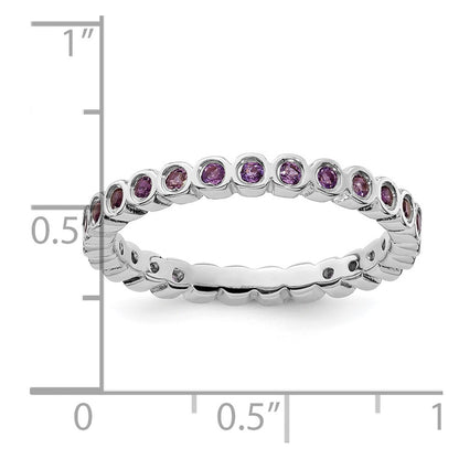 Sterling Silver Stackable Expressions Amethyst Ring