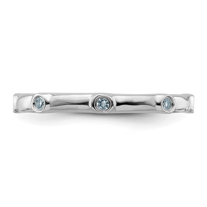 Sterling Silver Stackable Expressions Aquamarine Ring