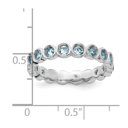 Sterling Silver Stackable Expressions Aquamarine Ring