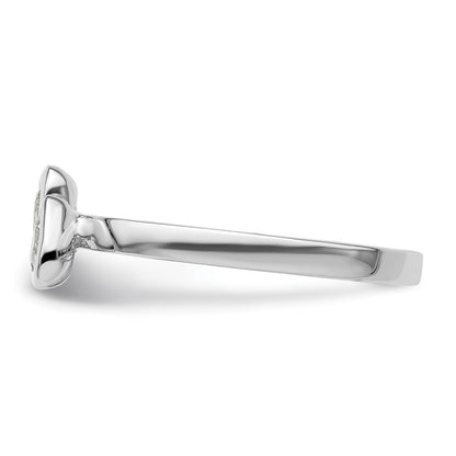 Sterling Silver Stackable Expressions Aquamarine Double Heart Ring