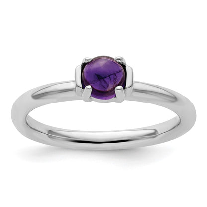 Sterling Silver Stackable Expressions Polished Amethyst Ring