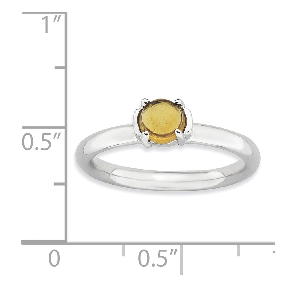 Sterling Silver Stackable Expressions Citrine Rhodium Plated Ring