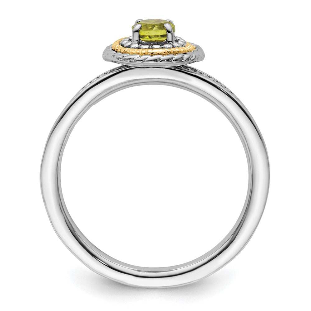 14K/Silver Two Tone Sterling Silver & 14K Stackable Expressions Peridot Ring