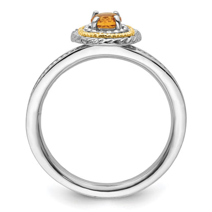 14K/Silver Two Tone Sterling Silver & 14K Stackable Expressions Citrine Ring
