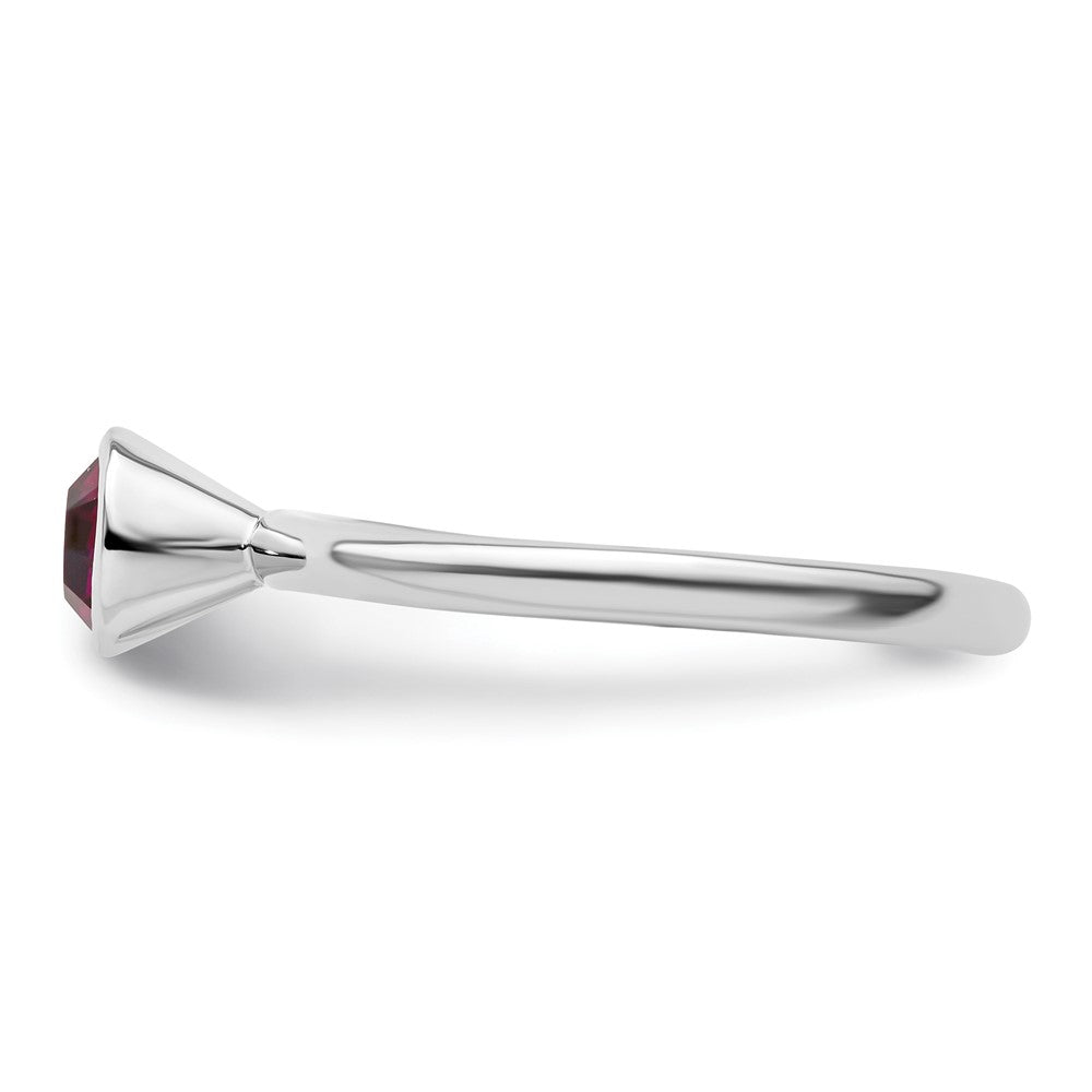 Sterling Silver Stackable Expressions High 5mm February Crystal Ring