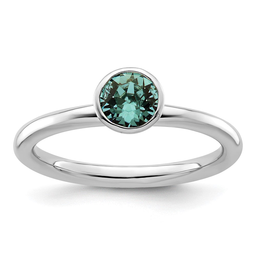 Sterling Silver Stackable Expressions High 5mm December Crystal Ring