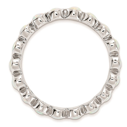 Sterling Silver Stackable Expressions Created Opal Ring