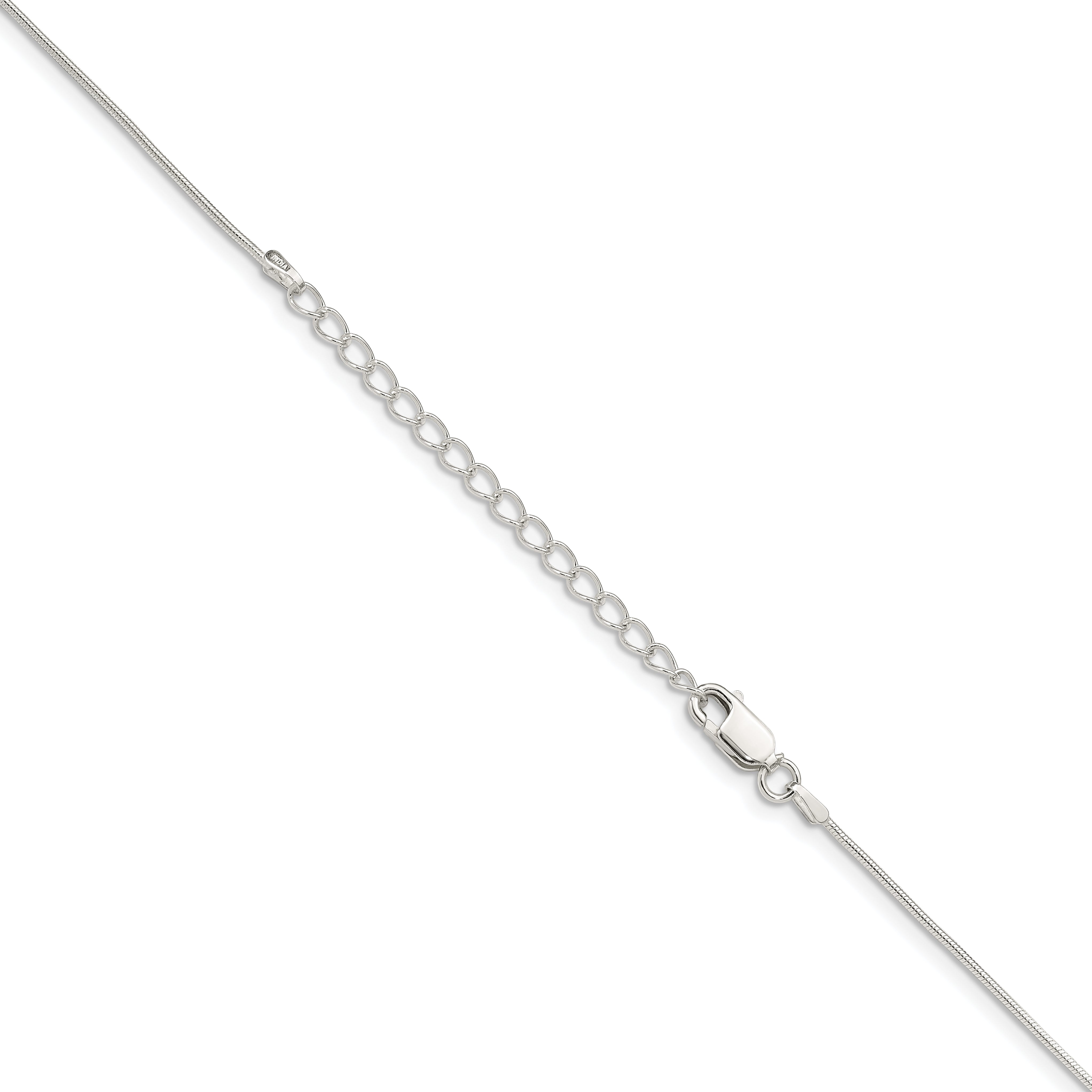 18 Inch Sterling Silver .8mm Snake Chain W/2In Ext.