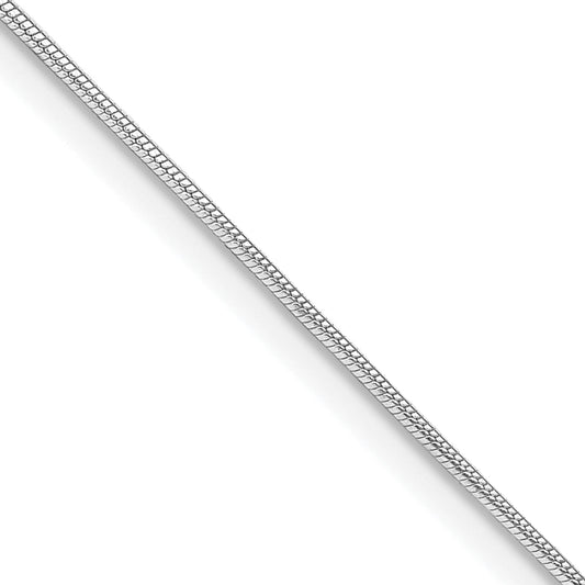 18 Inch Sterling Silver Rhodium-Plated .8mm Round Snake Chain W/2In Ext.