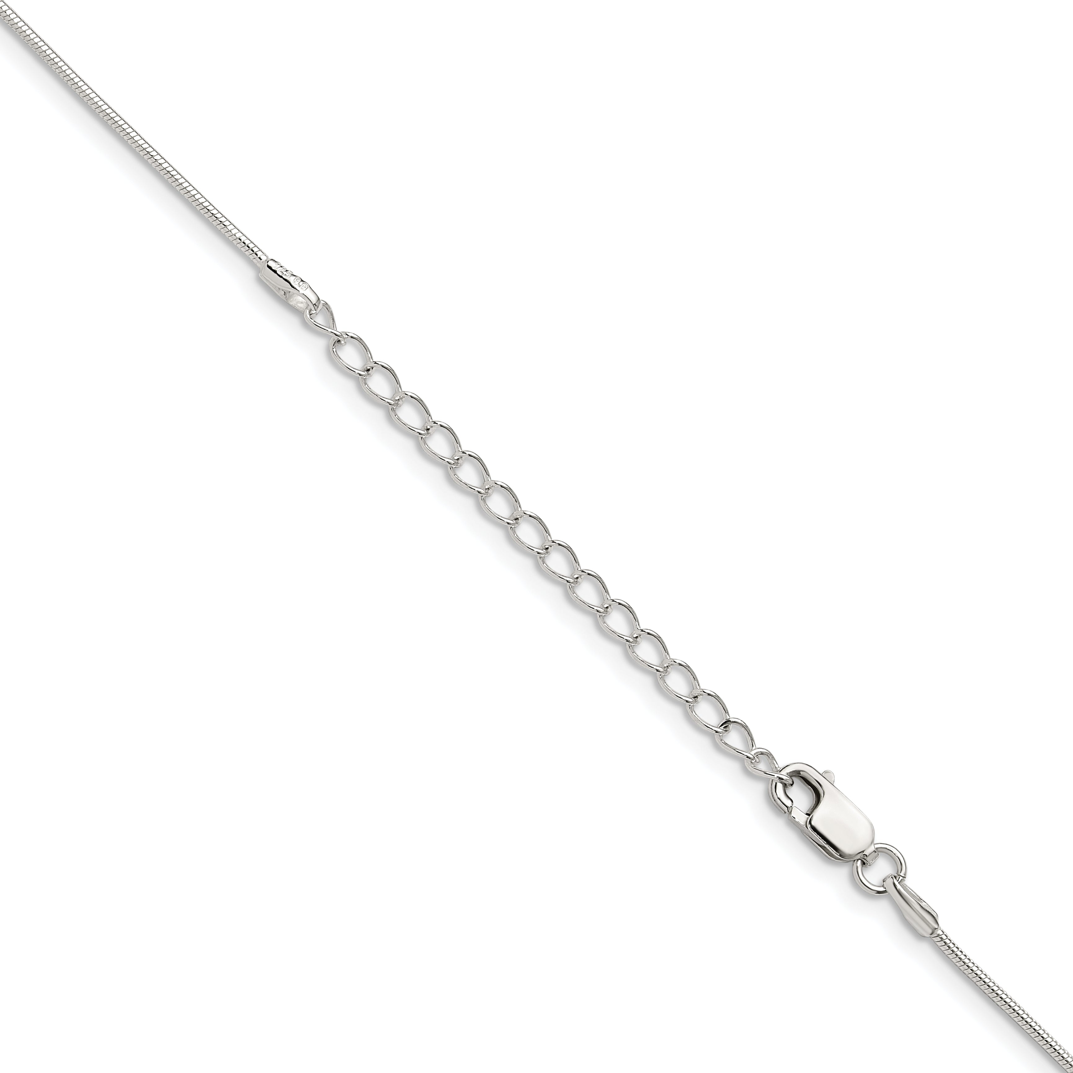 18 Inch Sterling Silver 1mm Snake Chain W/2In Ext.